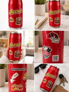 Rutter's Red Stainless Travel Tumbler with Stickers